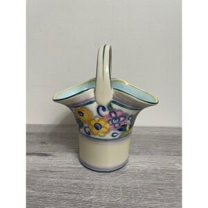 Noritake Antique Hand painted made in Japan basket 1920-1940 Flowers & scroll 8"